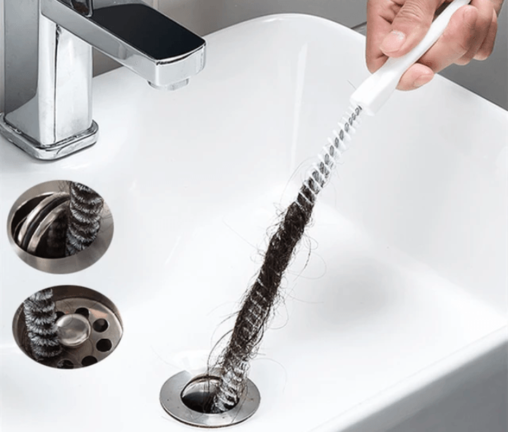 Escova longa para remover sujeira do cano da pia da cozinha e do banheiro - PiaClean