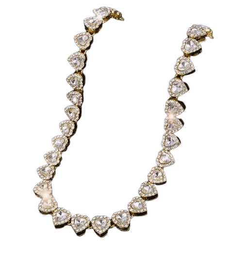 Colar de strass dourado