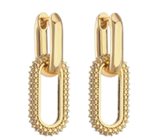 Brinco strass dourado